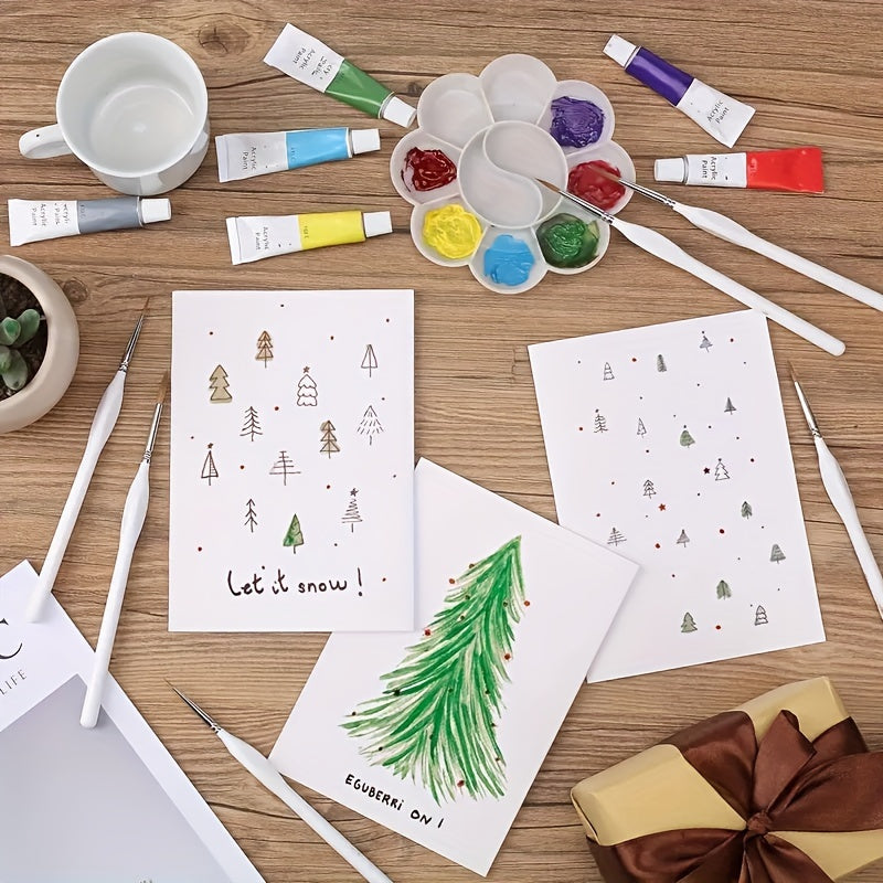 11-Piece Fine Detail Paintbrush Set for Acrylic Oil Watercolor and Crafts