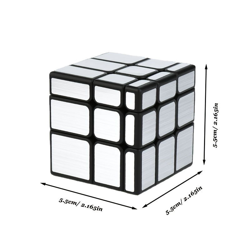 3x3 Mirror Cube Puzzle for Beginners with Silver and Gold Colors, Smooth and Durable