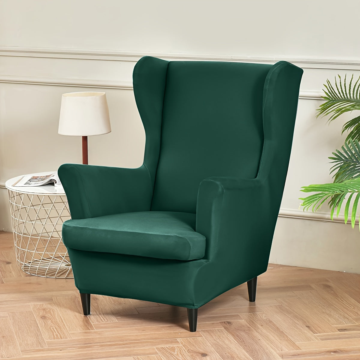 Yumshoq rangli qanot shaklidagi divan qopqog'i uchun yashash xonasi va yotoq xonasi