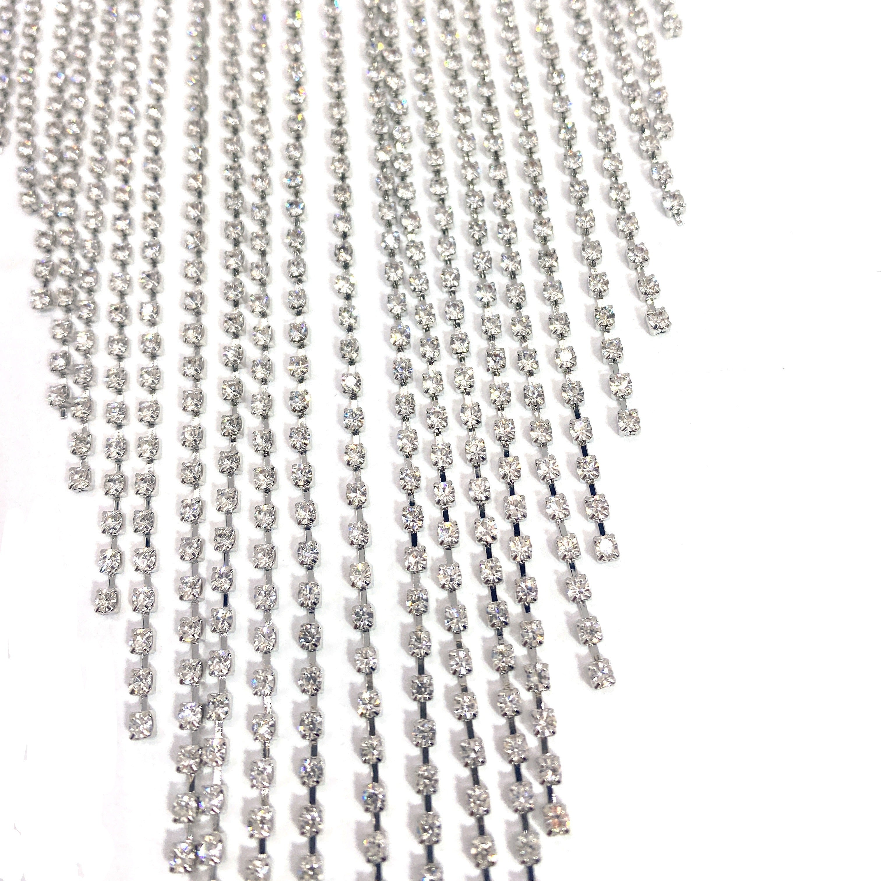 Rhinestone Tassel Necklace for Elegant Party Wear Jewelry for Nightclub Events