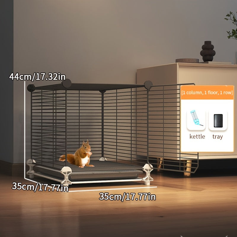 Jaula de mascotas pequeña de lujo con diseño de villa espaciosa y cajón de fácil limpieza