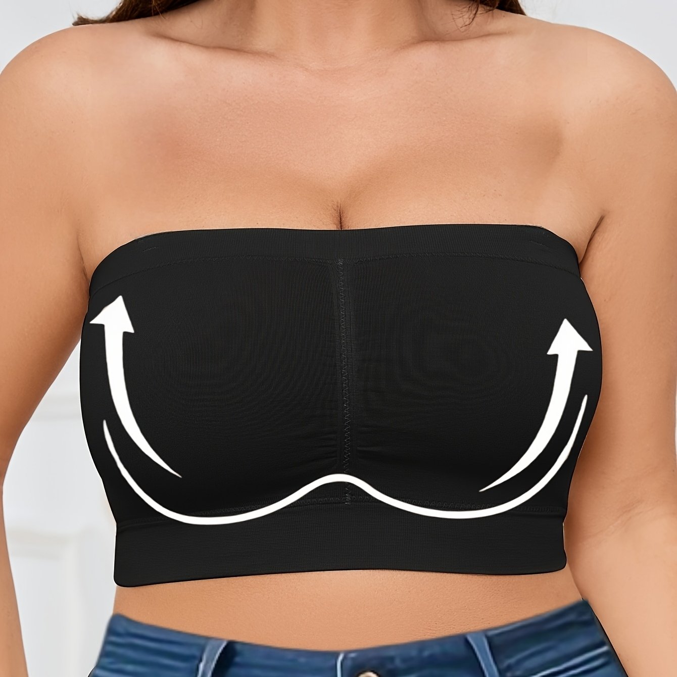 Women's Seamless Cotton Bandeau Bra Backless Yoga Sports Bra