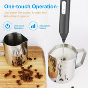 Rechargeable Handheld Milk Frother Electric Foam Maker for Coffee and Latte