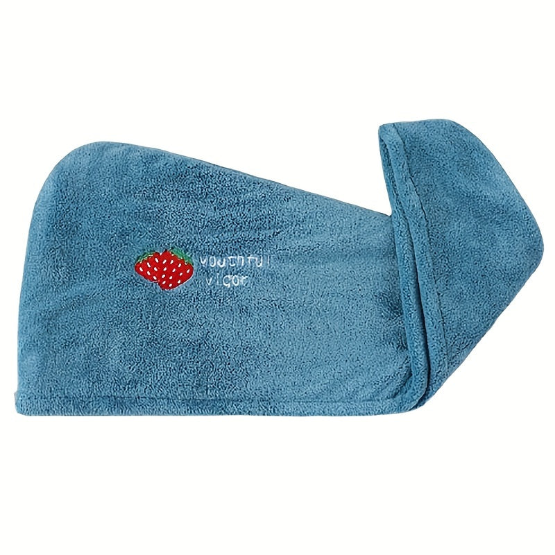 Soft Coral Fleece Hair Towel Wrap Quick Dry Thick Material Cute Cartoon Double Layer Embroidered Shower Cap