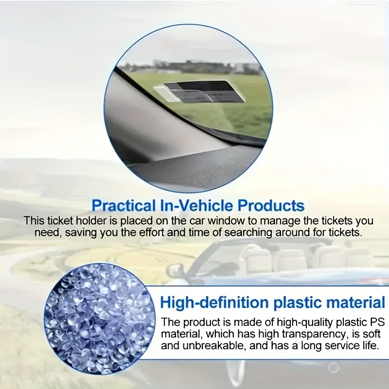 5Pcs Clear Plastic Car Storage Clips Dashboard Organizer for Bills and Receipts