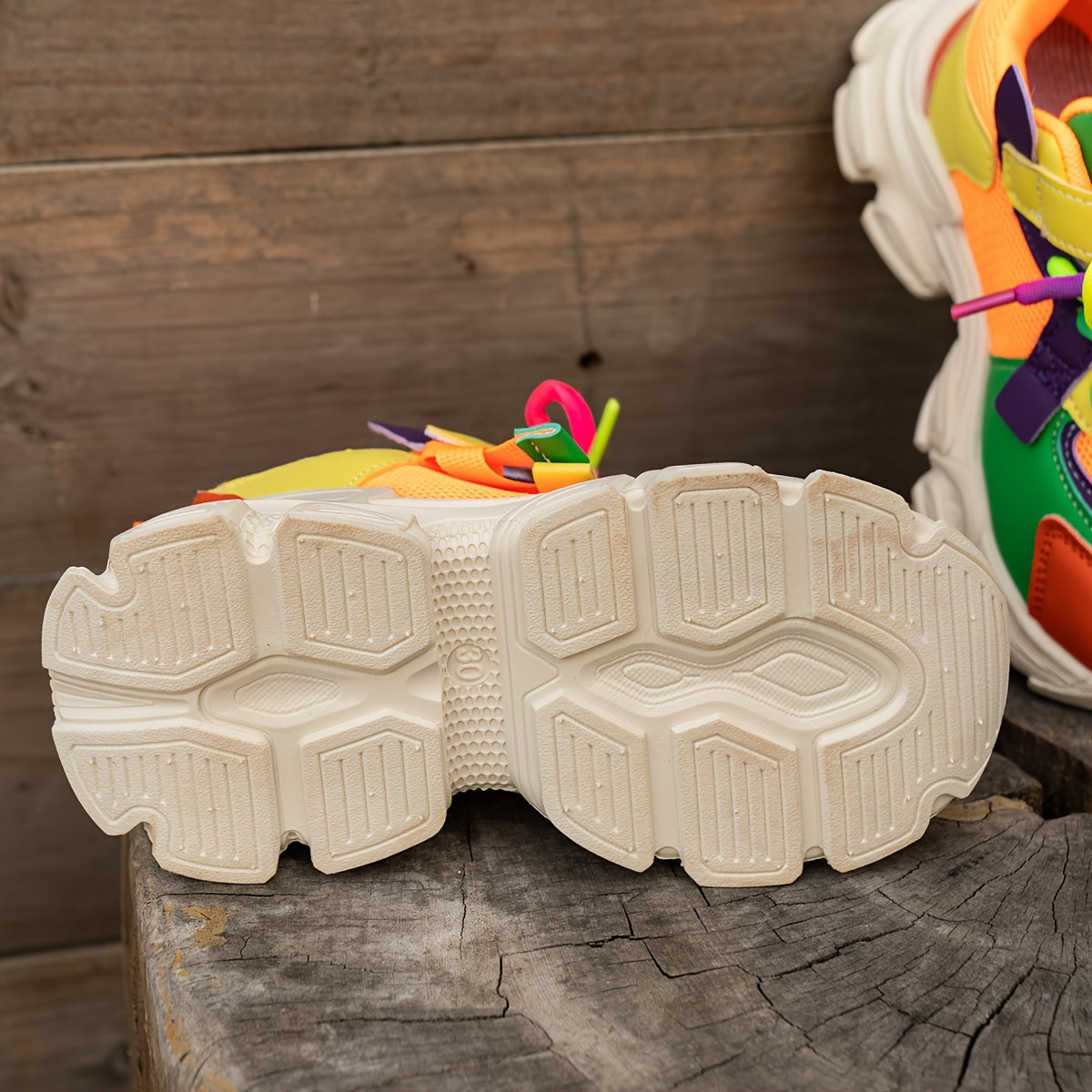 Kids Breathable Athletic Sneakers with Non-Slip Soles and Hook-and-Loop Closure for Spring and Fall