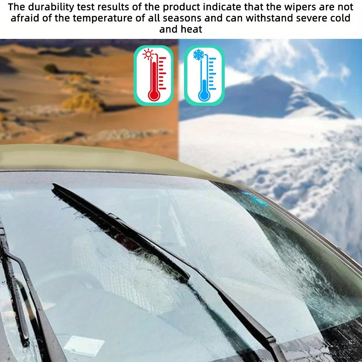 Car Windshield Wiper Blade Set 4 Adapters High-Quality Rubber Durable Sizes