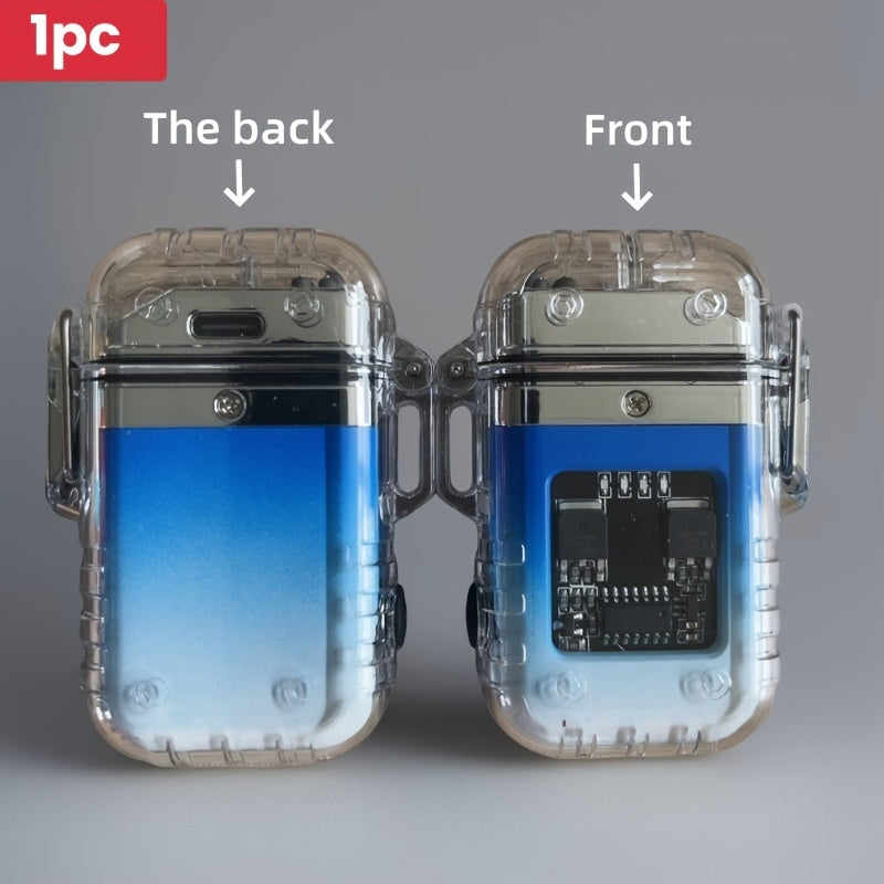 Encendedor recargable de arco de pulso de plasma unisex con linterna y diseño a prueba de viento