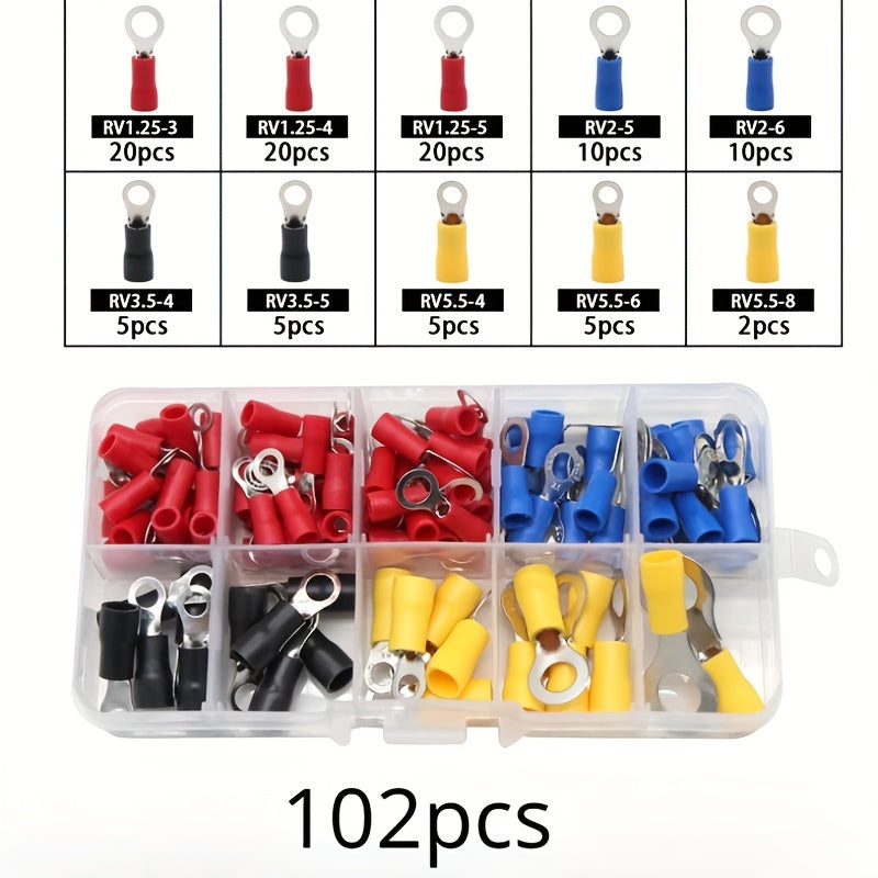 Universal Electrical Crimp Terminal Set 102pcs Assorted Wire Connectors