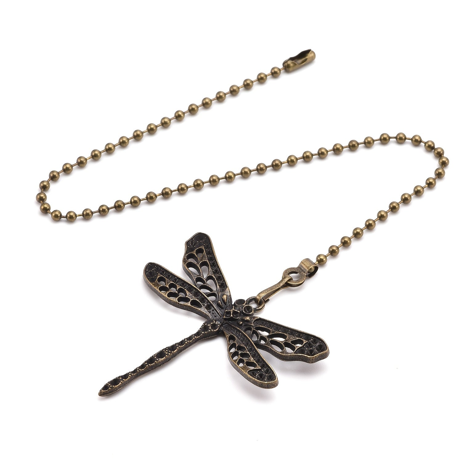 Metal Ceiling Fan Pull Chains with Dragonfly and Butterfly Pendants Set of 2 Decorative Light Switch Extensions