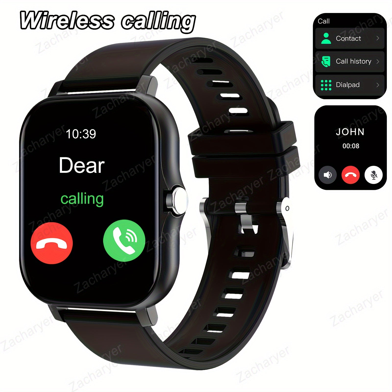 Unisex Smartwatch with Sports Modes Compatible with Android and iPhone Black