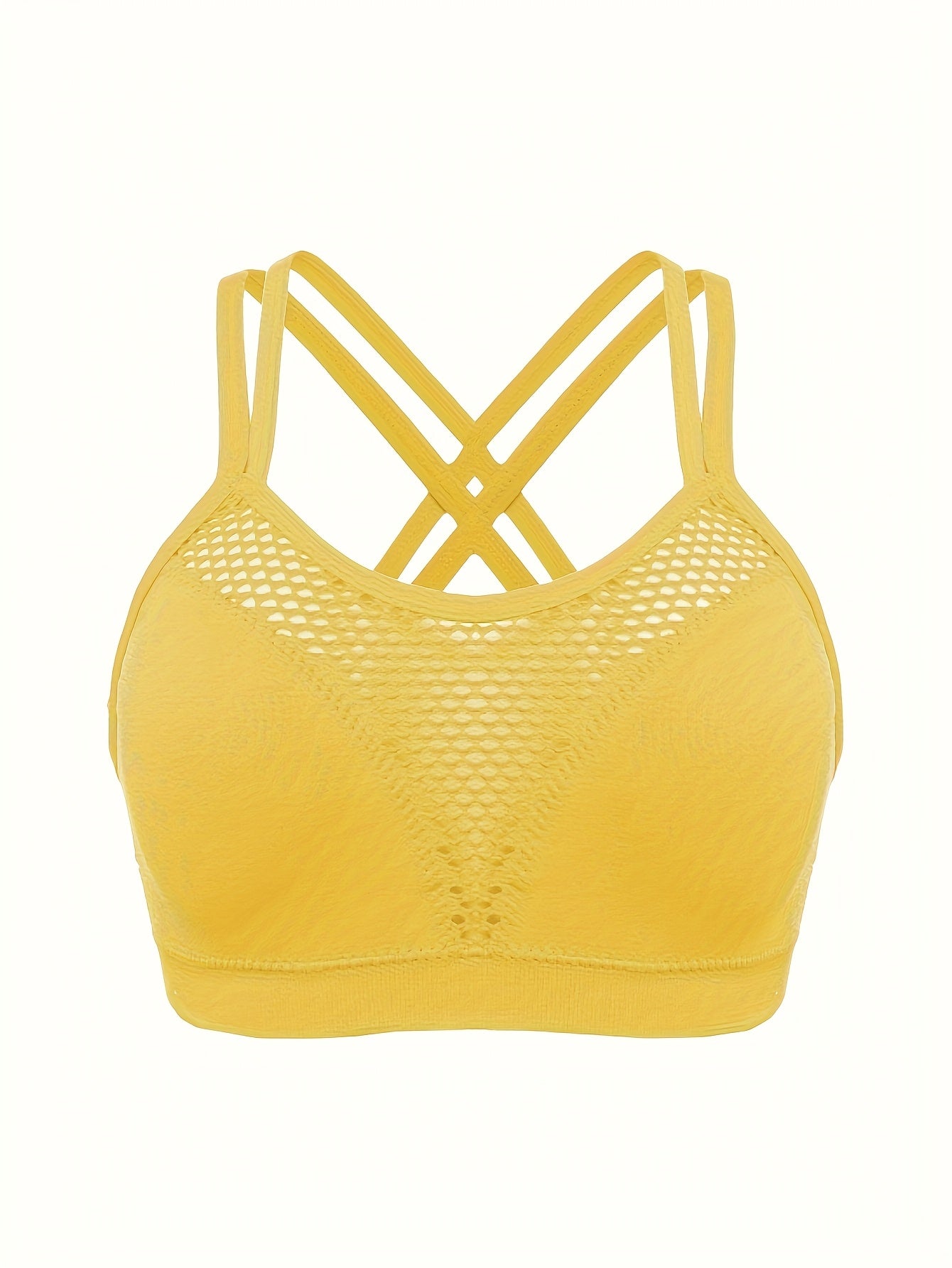 Women Seamless Sports Bras Pack Breathable Mesh Double Straps Removable Pads