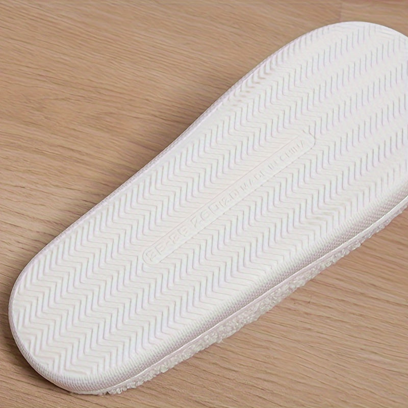 Pantuflas de interior para mujer con patrón de corazones, forro de felpa, franela antideslizante y suela TPR