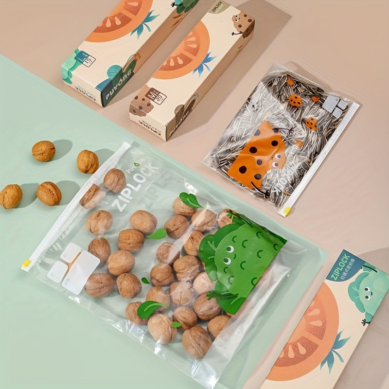 Plastic Storage Bags for Refrigerator Food Preservation Thick Zipper Sealing Pack of 50