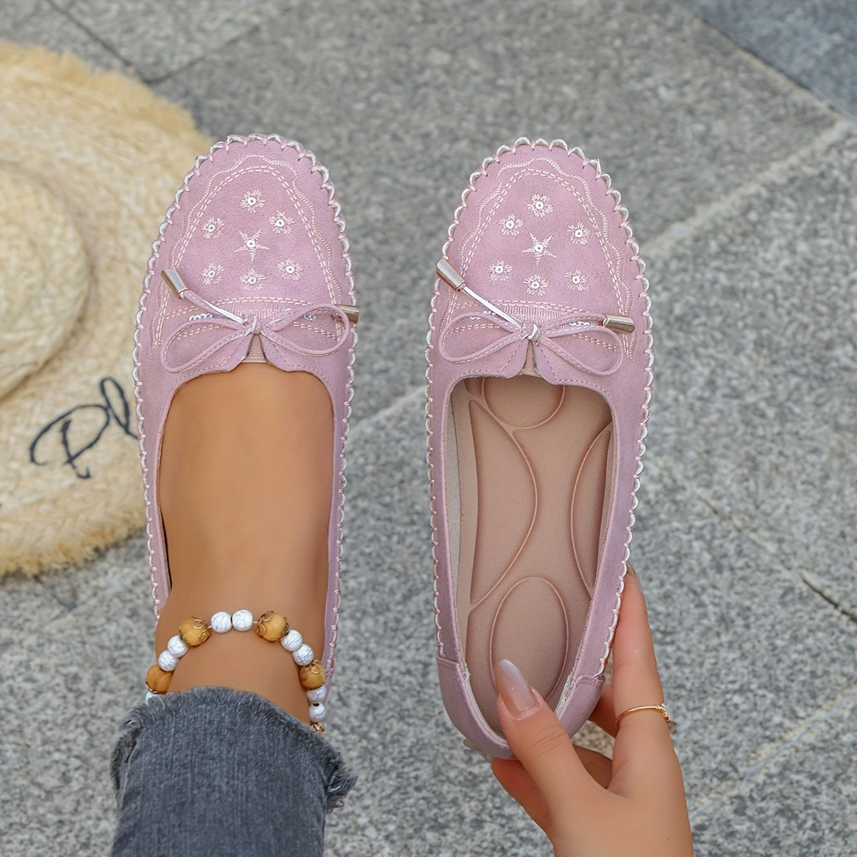 Women's Slip-On Loafers Soft PU Comfortable Breathable All-Season Black Grey Pink