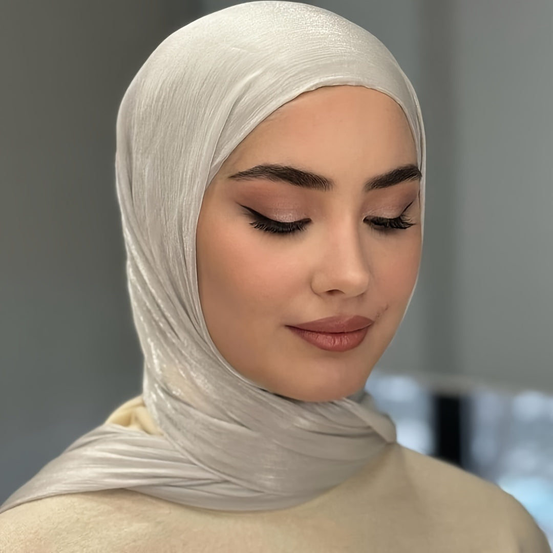 Lightweight Satin Hijab for Women Casual Religious Ramadan Turban Shawl