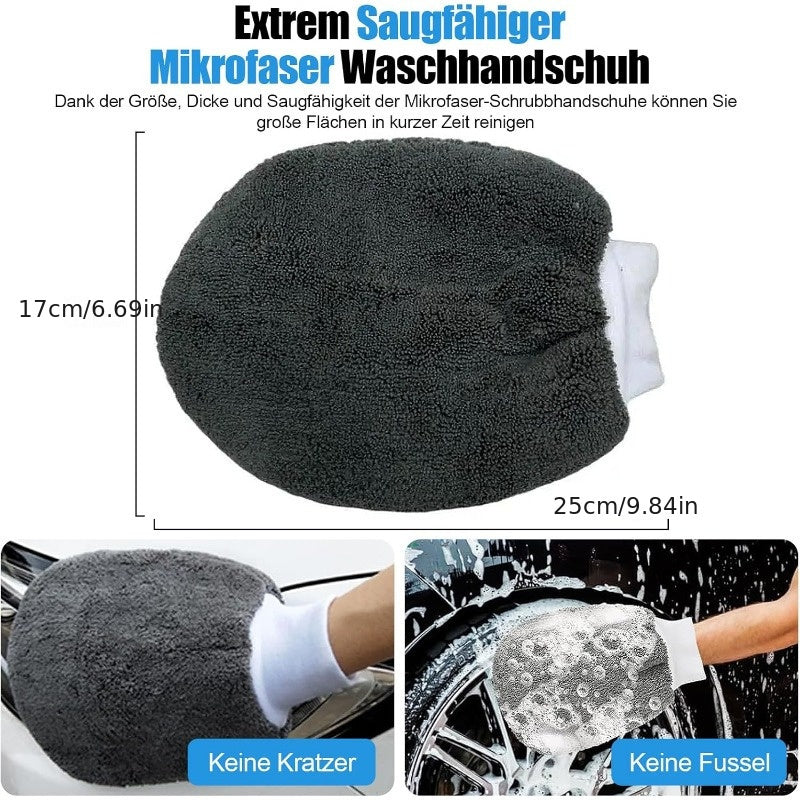 Polyester Car Wash Kit 11 Pieces Interior Exterior Cleaning Tire Brushes Microfiber Sponges