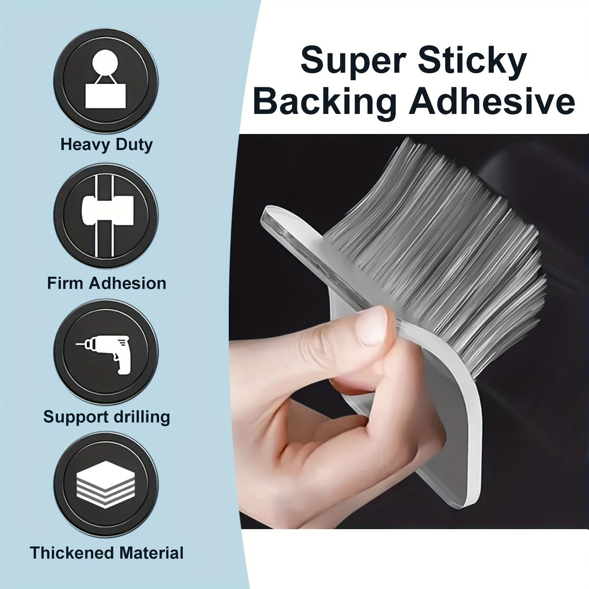 Perchero de pared para interior con ganchos adhesivos para exhibición y almacenamiento