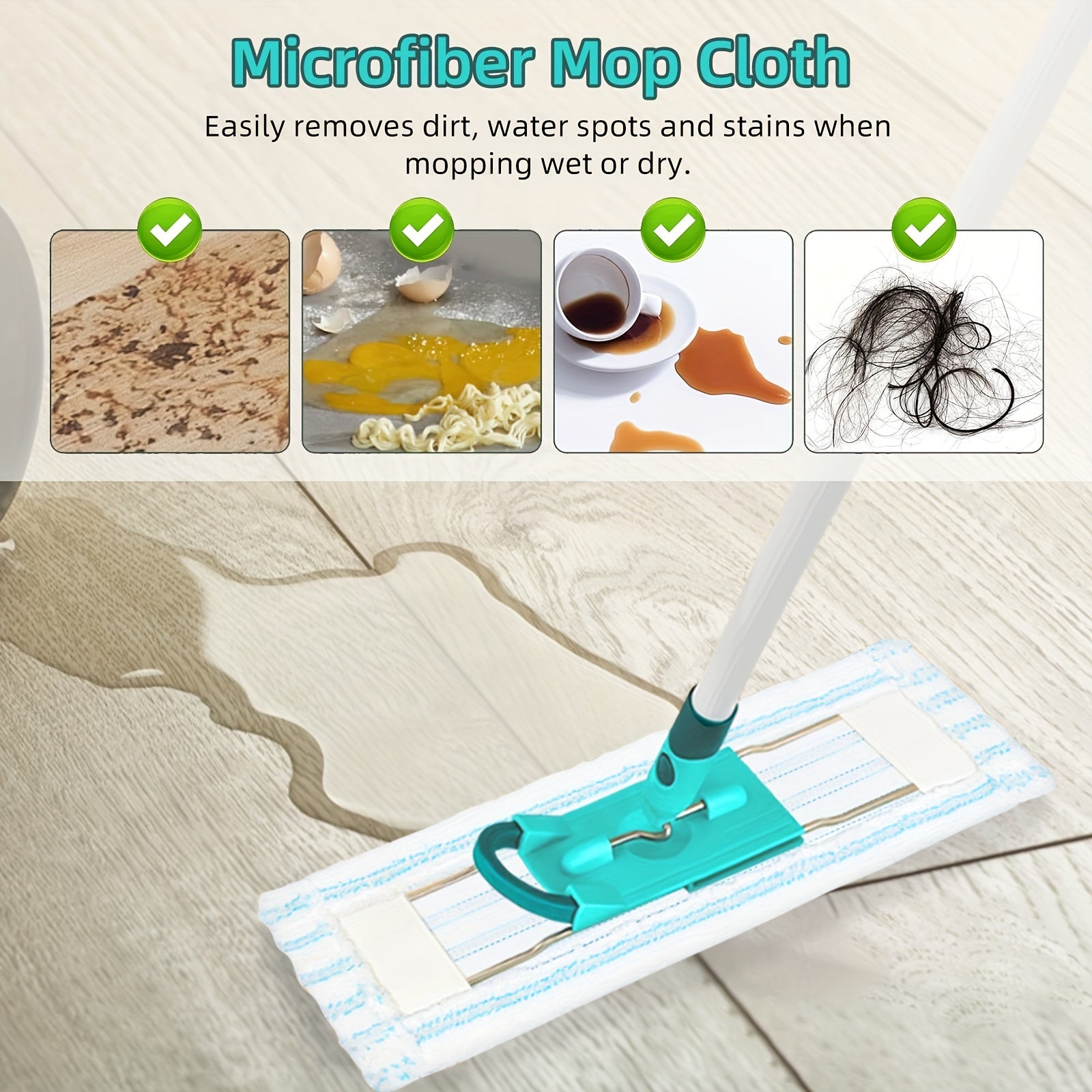 Microfiber Mop Pads Set of 3 for Easy Home Cleaning Long-Lasting and Reusable