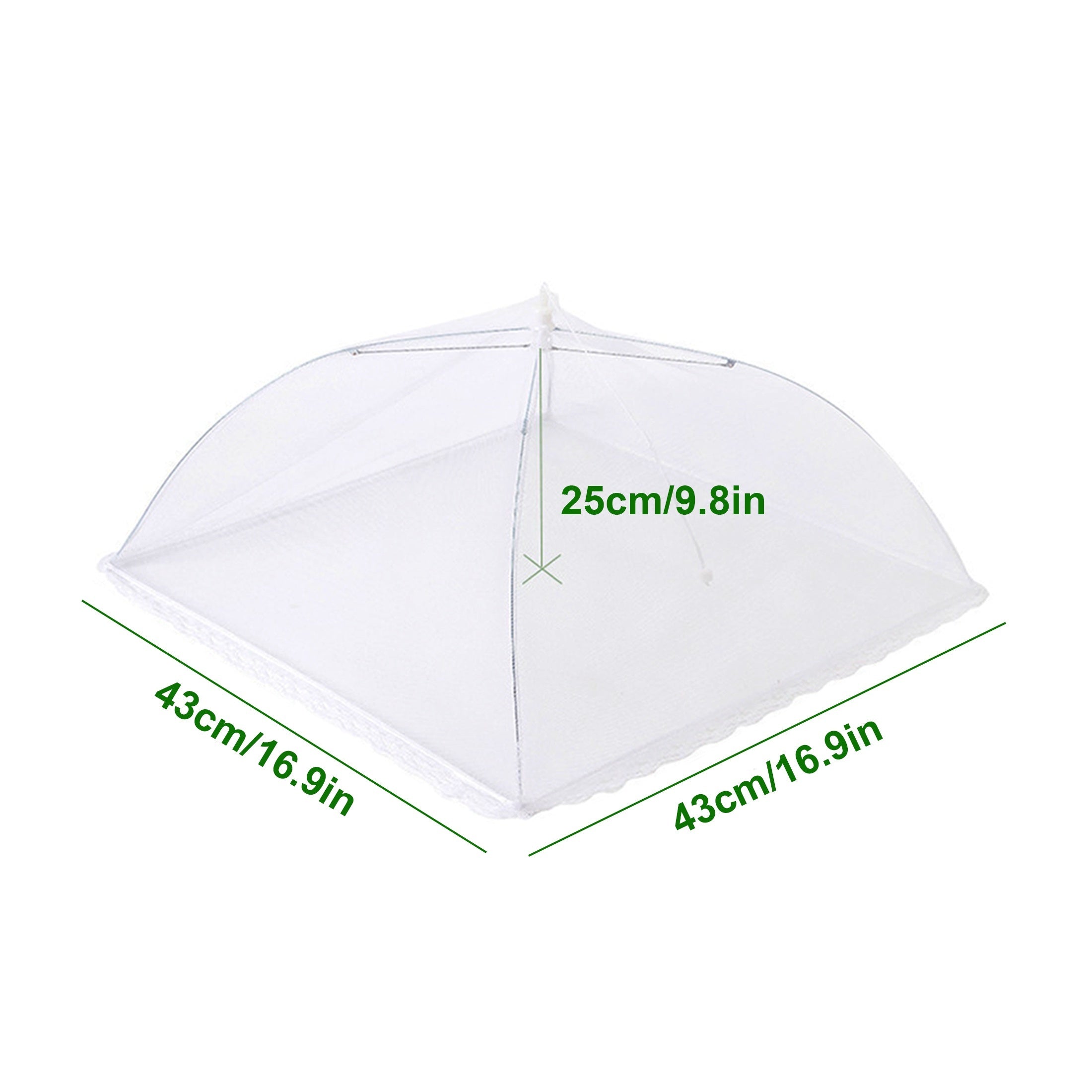 White Mesh Food Cover, Foldable, Insect and Mosquito Net, Easy to Clean, for Camping and Dining
