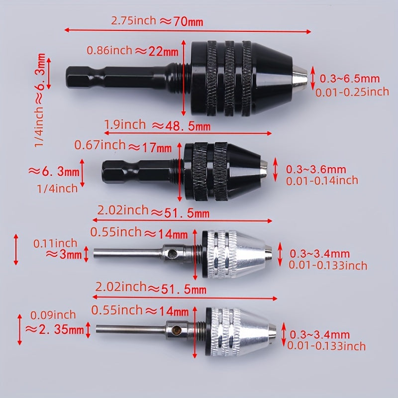 Universal 3-Jaw Keyless Drill Chuck Adapter for Electric Drills