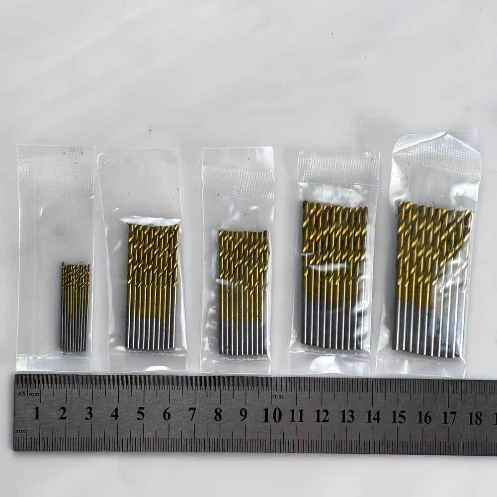 50pcs Titanium Coated High-Speed Steel Drill Bit Set for Metal Wood Plastic
