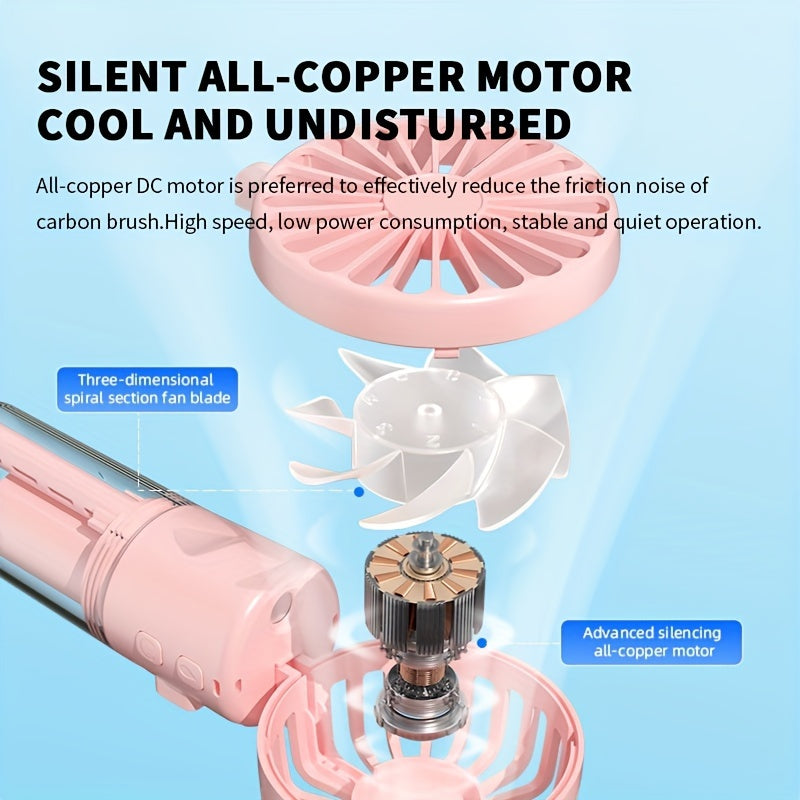 Portable USB Fan with Rechargeable Battery and Wearable Design