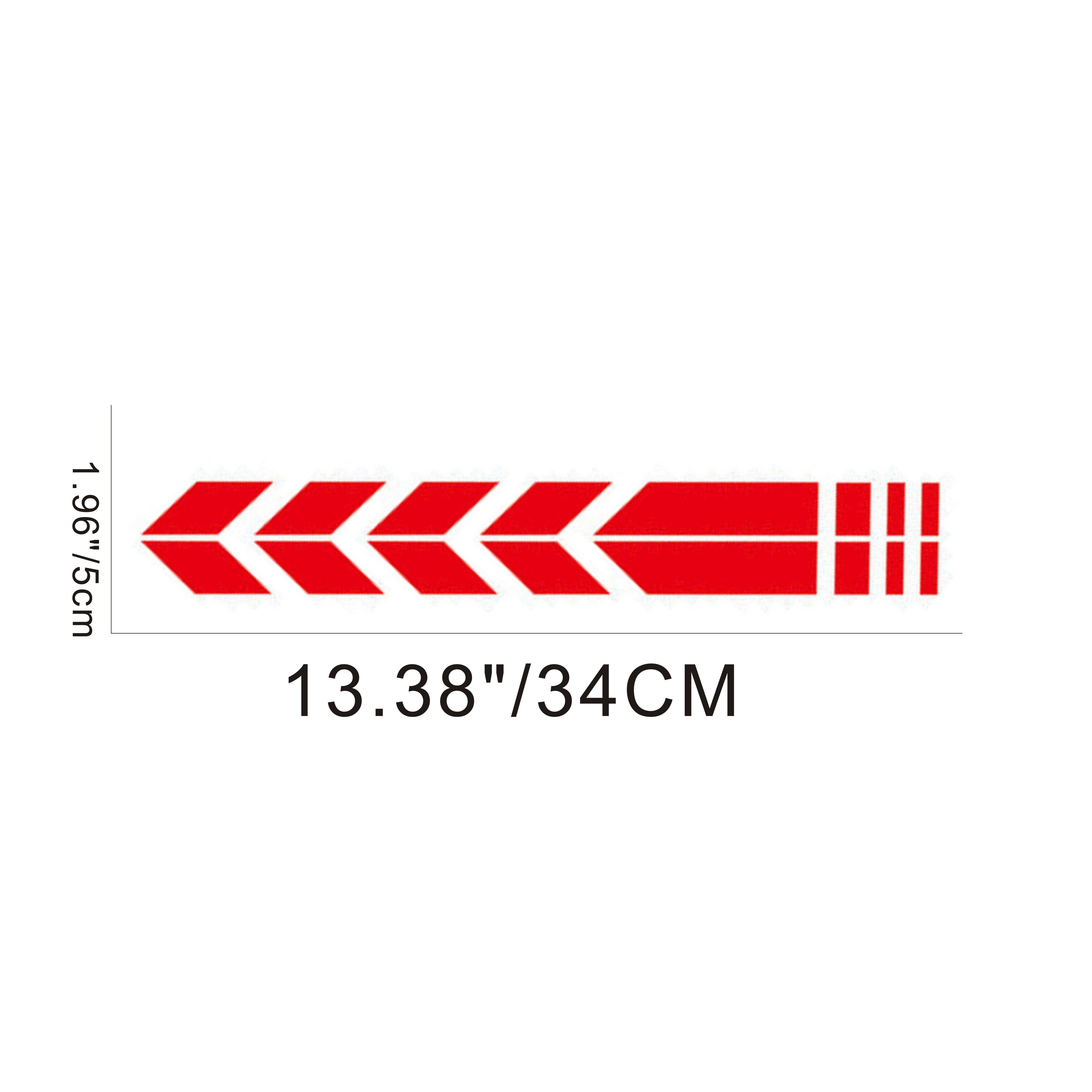 Motorcycle Fender Decal Reflective Arrow Stripe Waterproof Durable PET Black White Yellow Blue Red Green