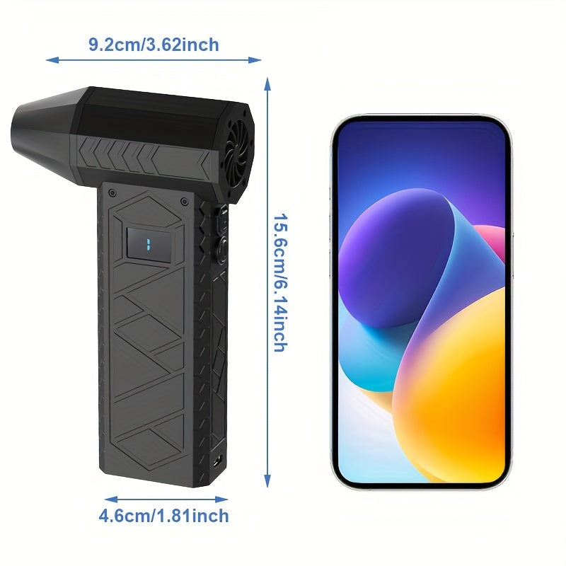 Ручной турбореактивный воздушный насос - перезаряжаемый через USB, черный, портативный вентилятор