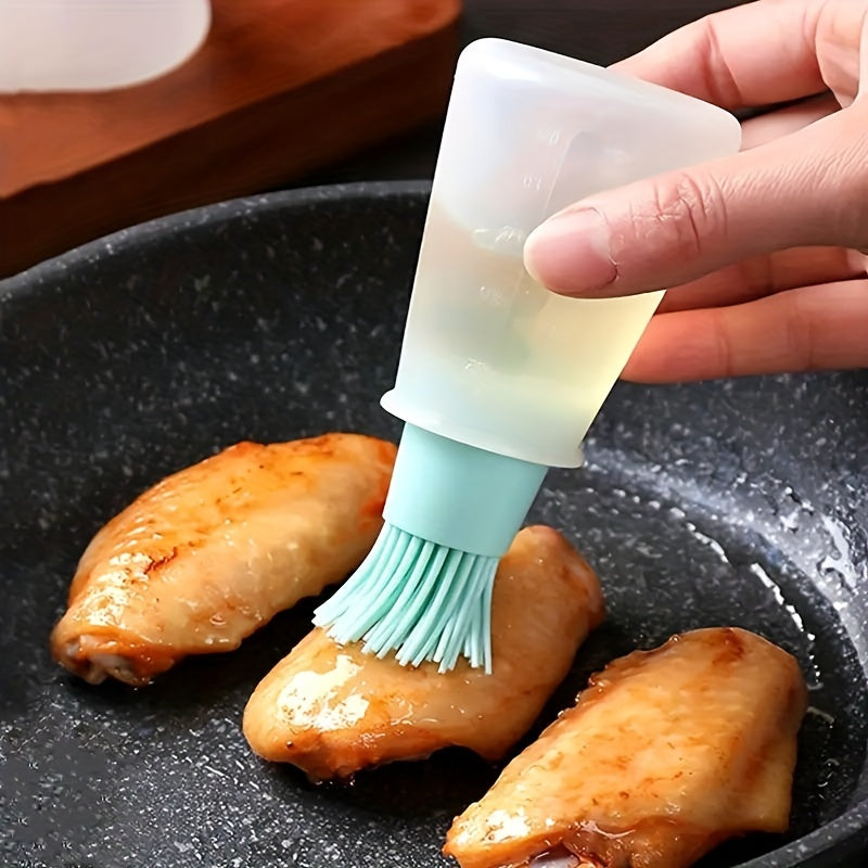Portable Silicone Oil Bottle with Brush for Baking and BBQ Outdoor Cooking