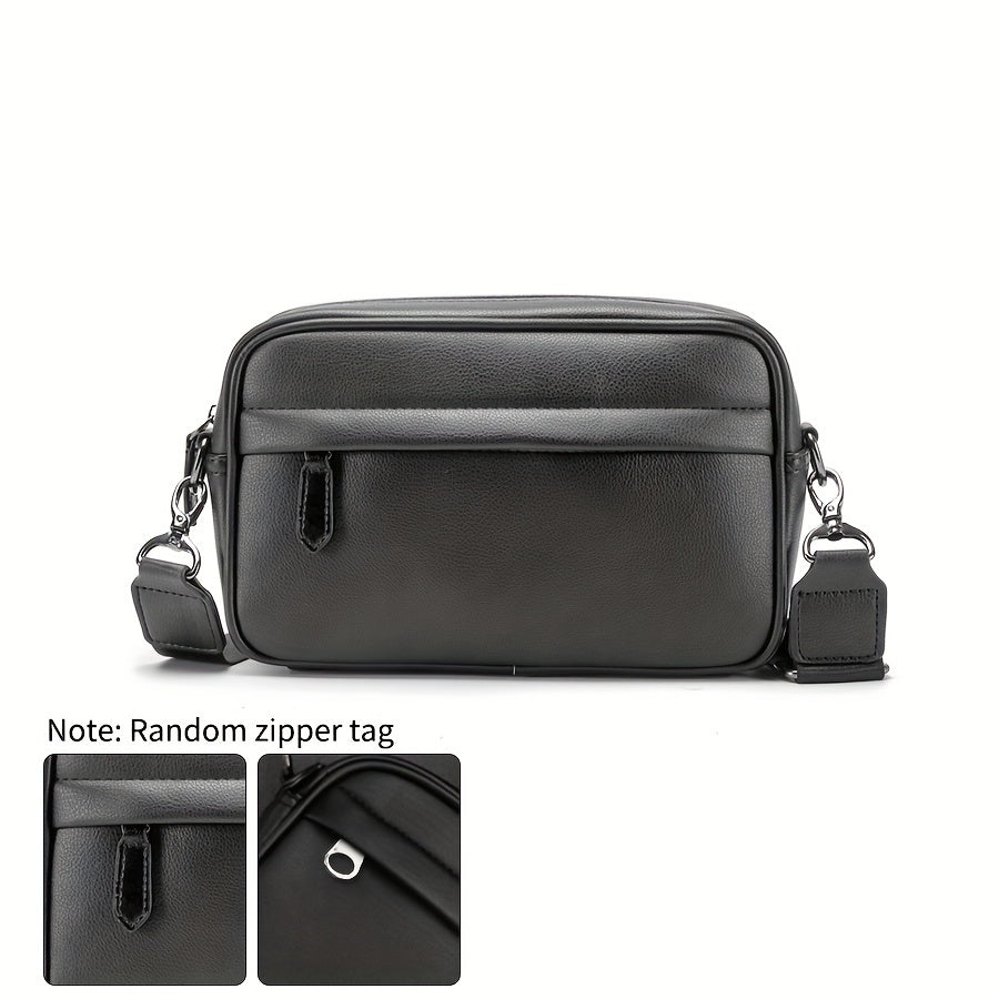 Men's Crossbody Bag Small Square PU Casual Business Travel Gift