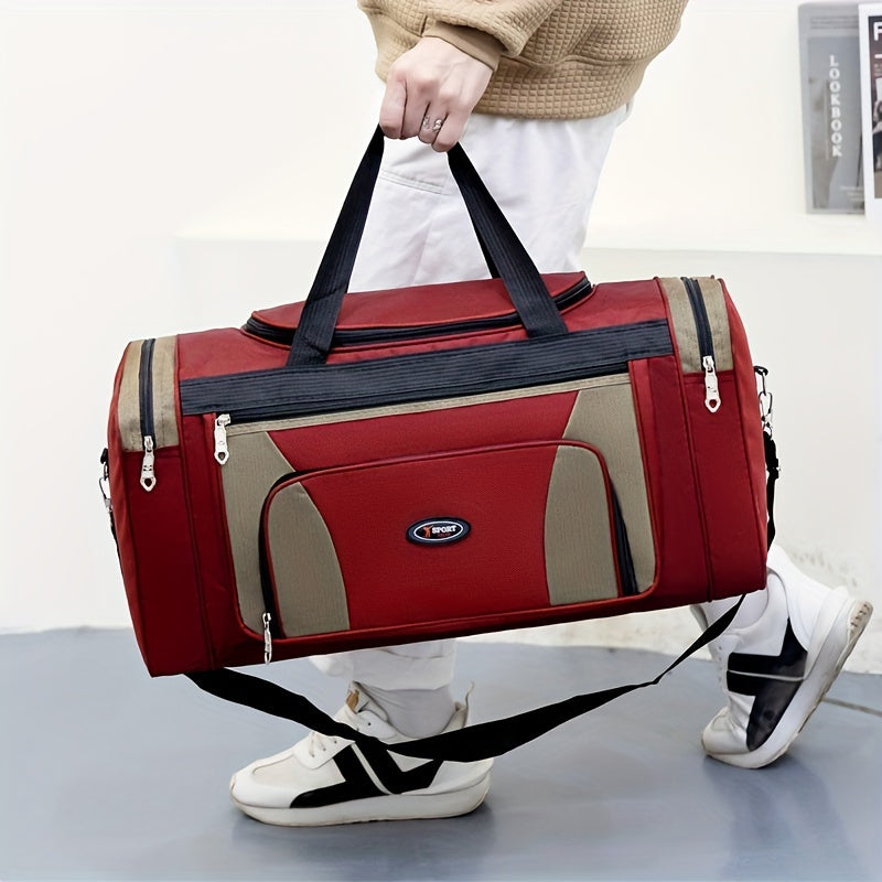 Katta sig'imli, qora rangli, fermuarlı nylon sayohat sumkasi, sozlanadigan yelka tasmasi - sayohat, sport zali va dam olish kunlari uchun ko'p funksiyali va mustahkam. Shuningdek, sport zali uchun duffel sumka sifatida ham ishlatilishi mumkin.