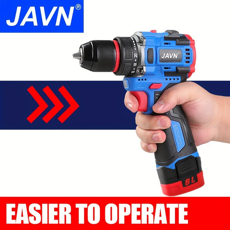 Mini taladro inalámbrico sin escobillas de 16V con mandril de bloqueo automático, 20+1 ajustes de par