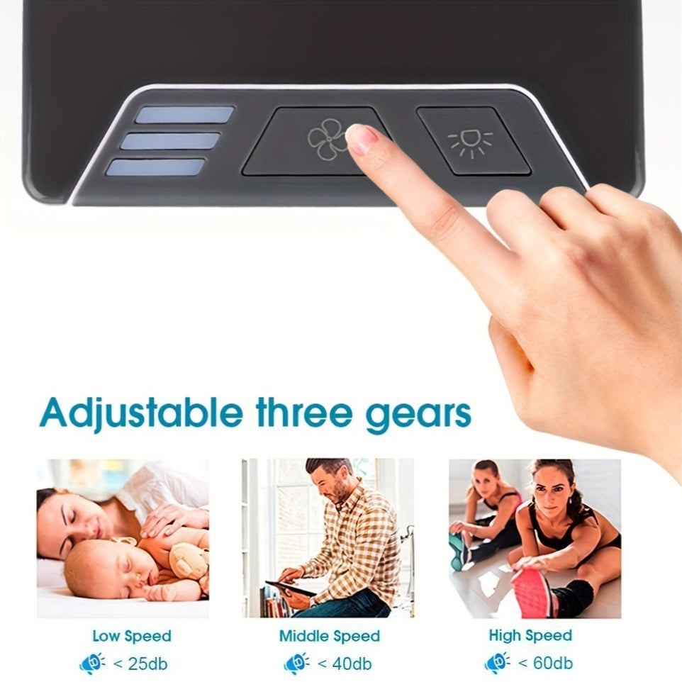 Portable 3-in-1 Air Conditioner Fan Purifier Humidifier USB Touch Control Fast Cooling for Home Office