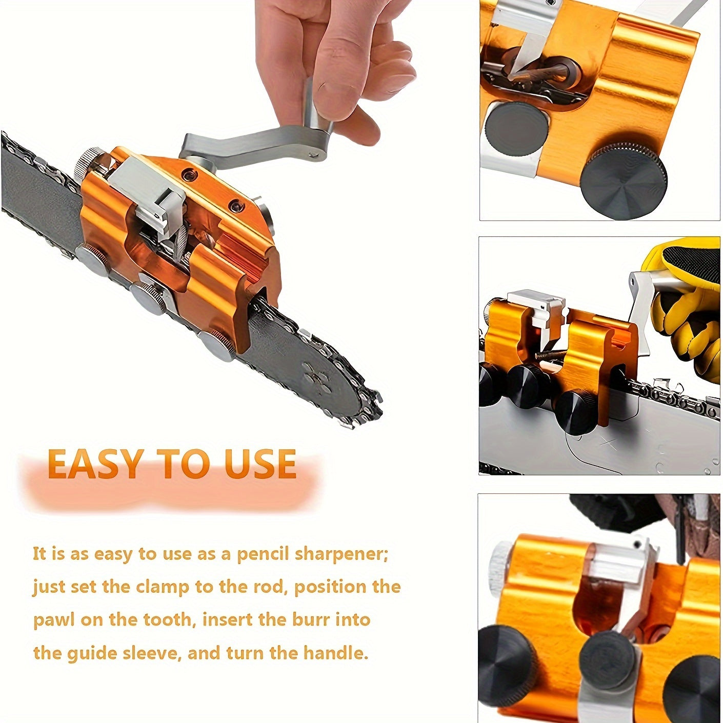 Hand-Crank Chainsaw Sharpener for Blades 20.32-55.88cm Outdoor Equipment