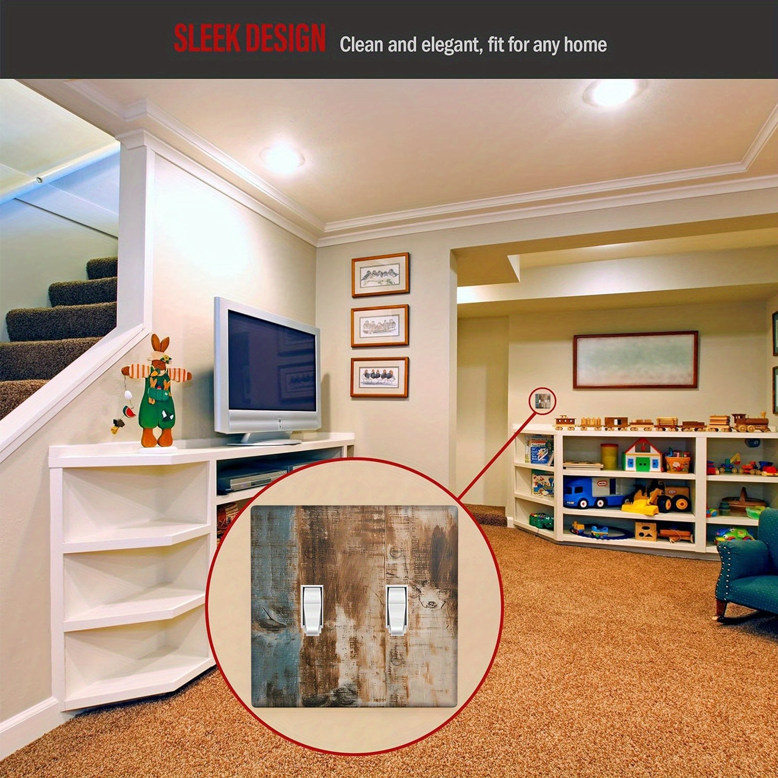 Rustic Brown Wood Light Switch Cover Distressed Animal Print Farmhouse Decor