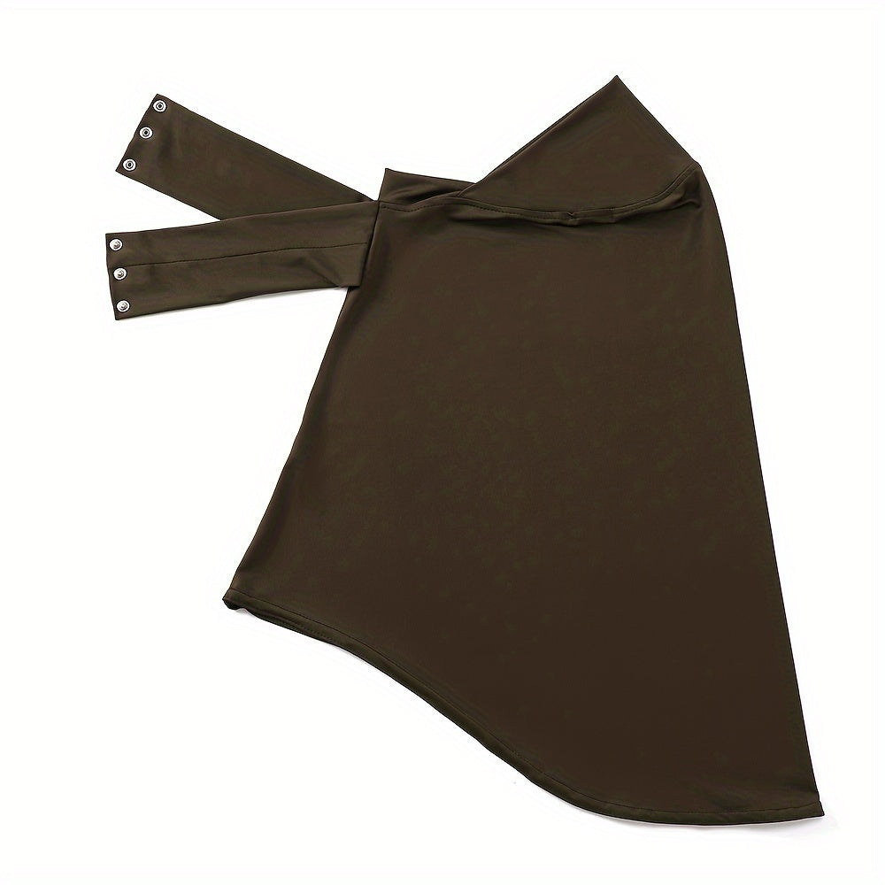 Women's Quick Dry Sports Hijab with Tie Band and Button Closure for Fitness Outdoor Activities