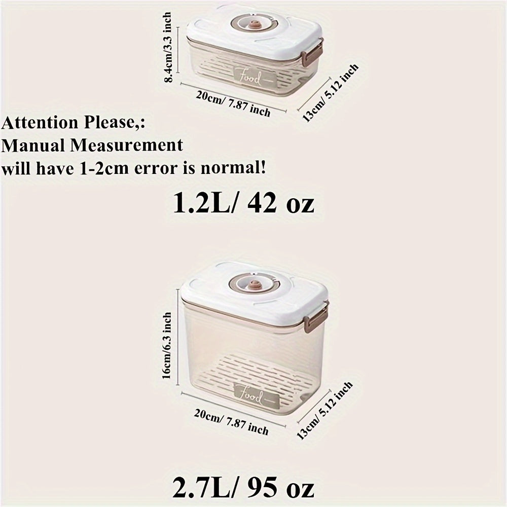 Vacuum Food Storage Jar with Pump, Airtight, Transparent Plastic Organizer