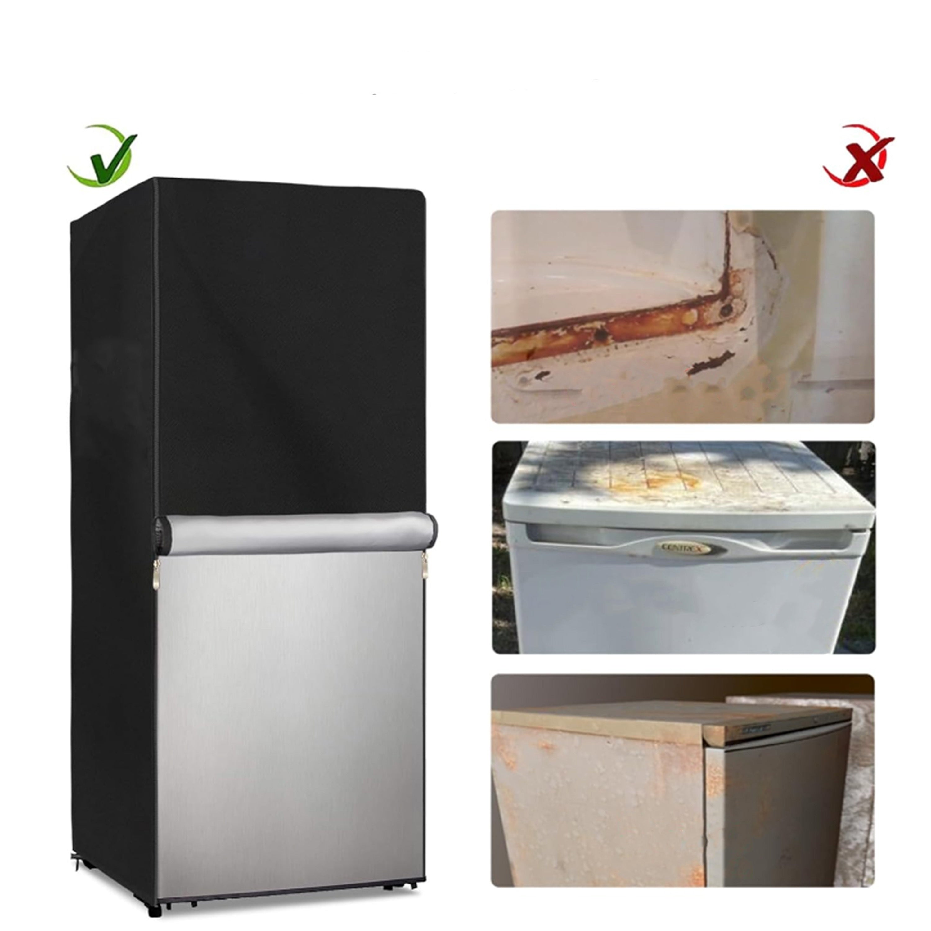 Cubierta reutilizable para frigoríficos para congeladores verticales a prueba de polvo y lluvia, gran almacenamiento en frío