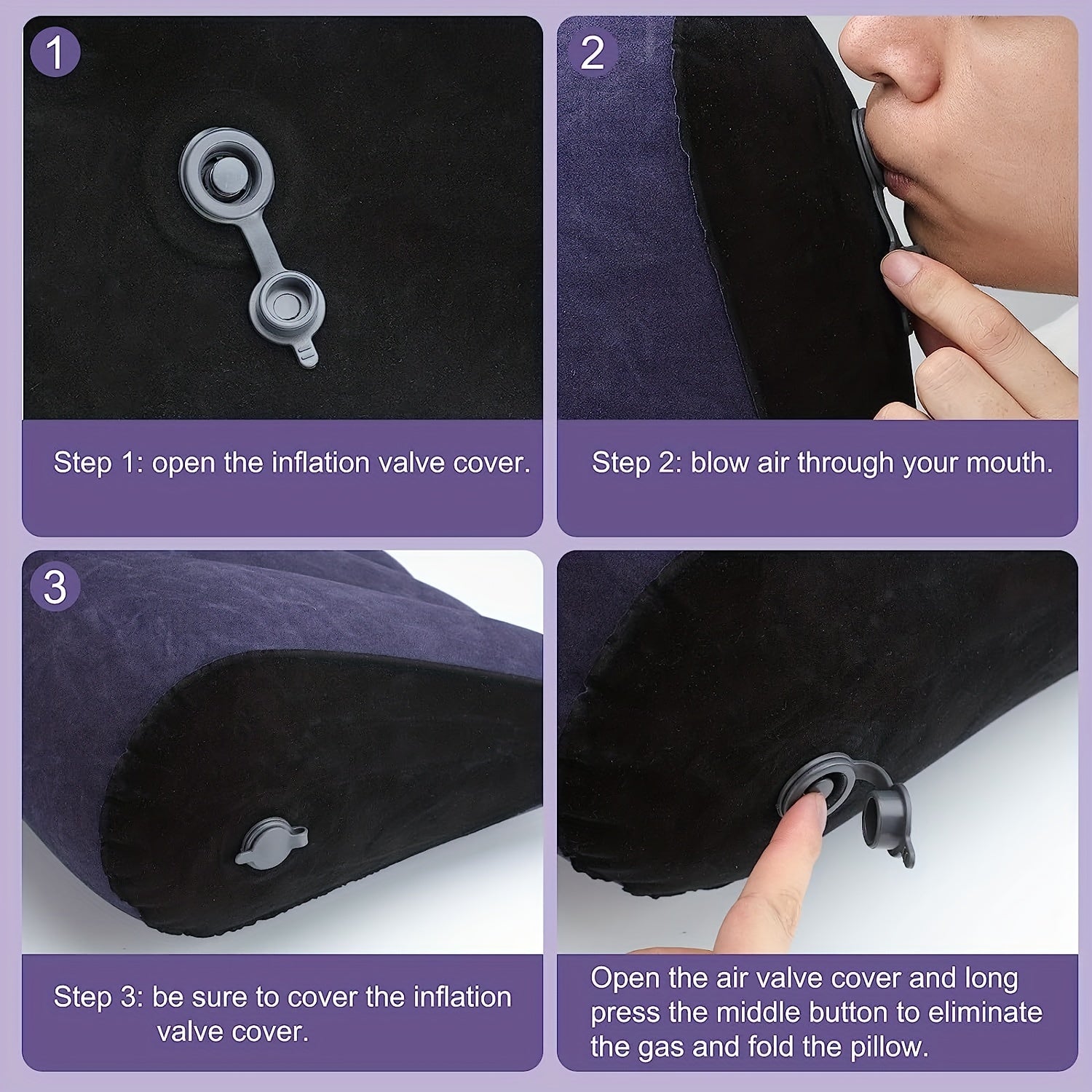 Inflatable Travel Pillow Widening Design for Camping Pregnancy Comfort