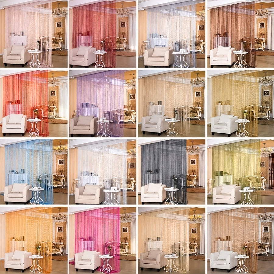 Orange and Yellow Beaded Curtain Polyester Sheer Door Hanging for Living Room Bedroom Wedding Entrance