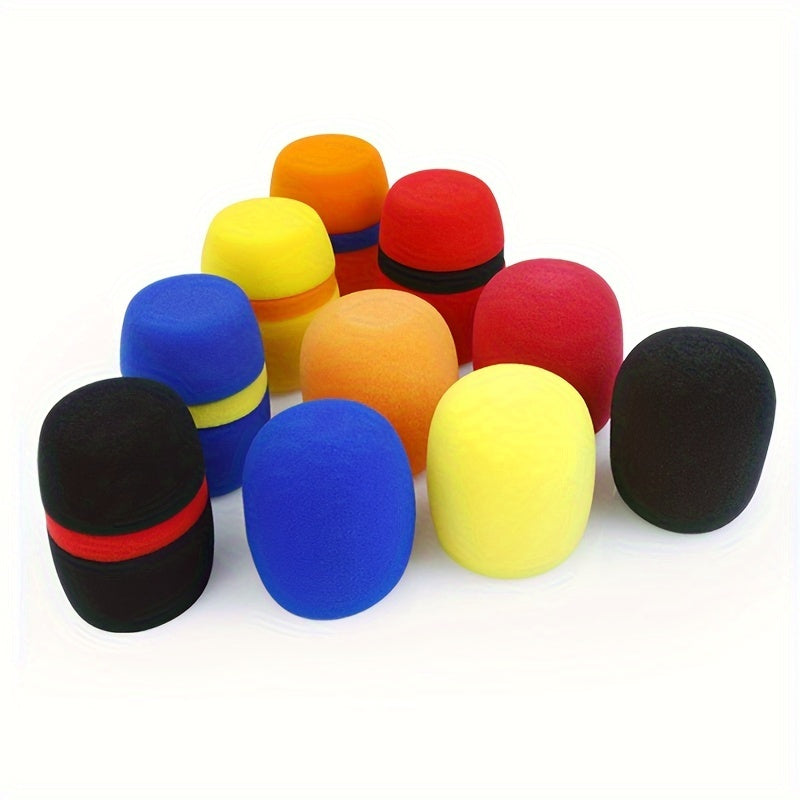 5pcs Microphone Foam Covers Windscreens for Handheld Microphones Red Black Yellow Blue Orange