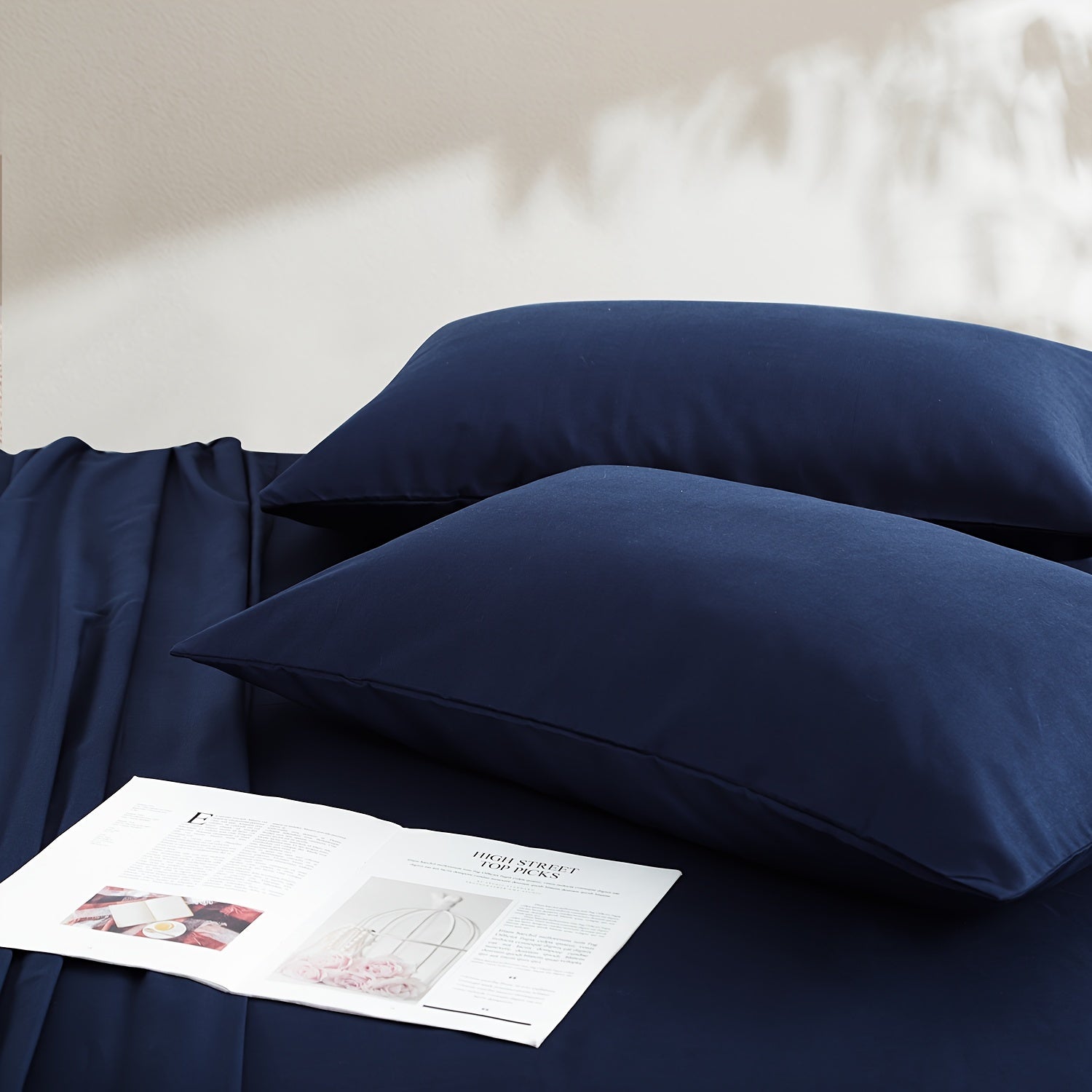 Two Pack Brushed Cloth Pillowcases 90gsm Soft Durable Bedding Set