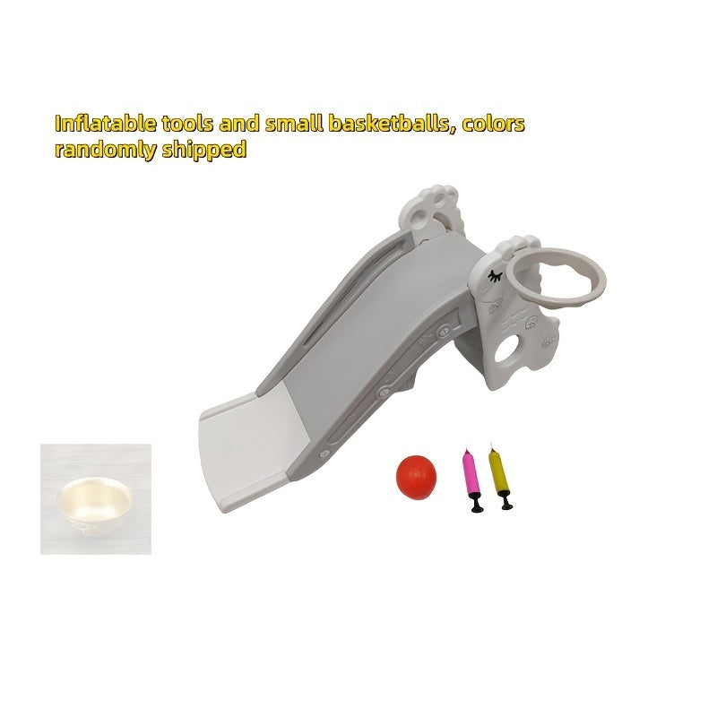 White Indoor Play Slide for Kids 2 Years and Older with Foldable Design and Anti-Slip Steps