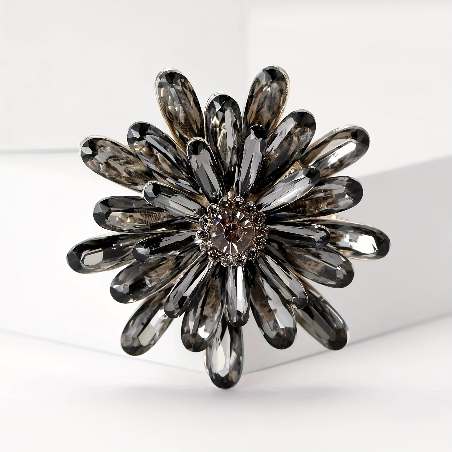 Sunflower Brooch Pin with Rhinestone Detail Alloy Jewelry for Women