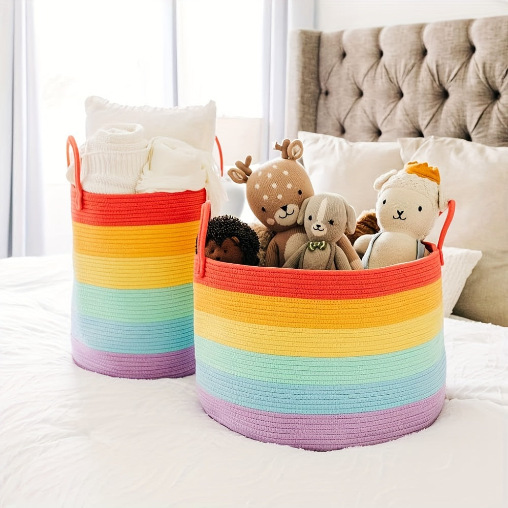 Large Capacity Rainbow Storage Basket for Holiday Gift Organizer