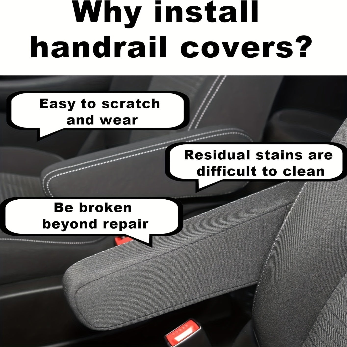 Paquete de 2 fundas para reposabrazos del asiento delantero del coche, protectores de tela, fundas para reposapiés universales para furgoneta y autobús