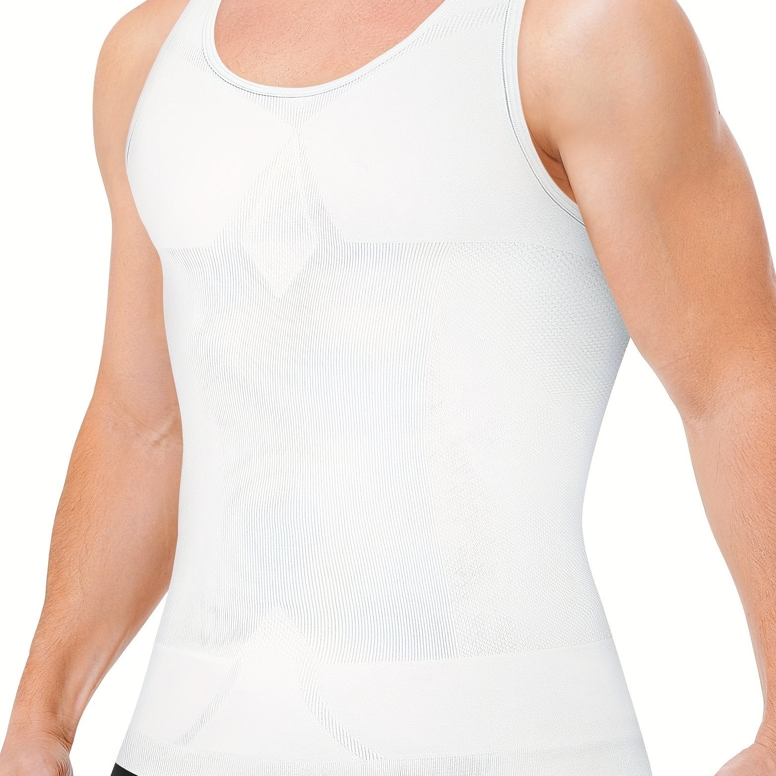 Men's Slimming Body Shaper Tank Top Breathable Nylon Spandex Sleeveless Off-Shoulder All-Season Fitness