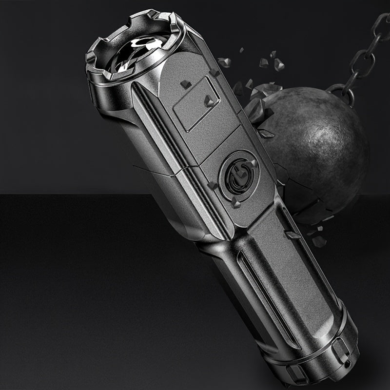 Linterna LED recargable con 3 modos, zoom compacto para camping y uso de emergencia