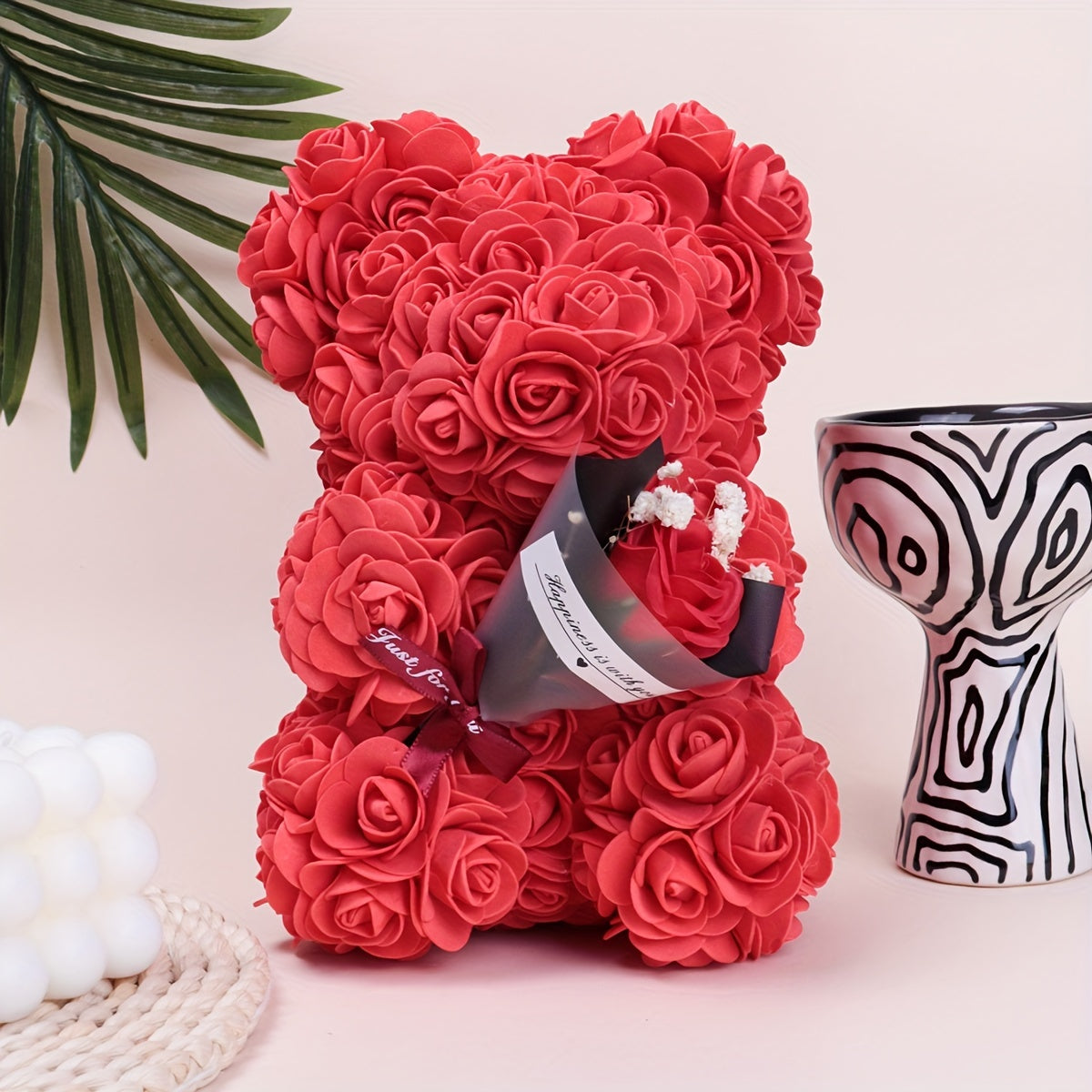Decorative Rose Bear for Weddings Engagements Christmas Graduation Battery-Free Party Decor Gift